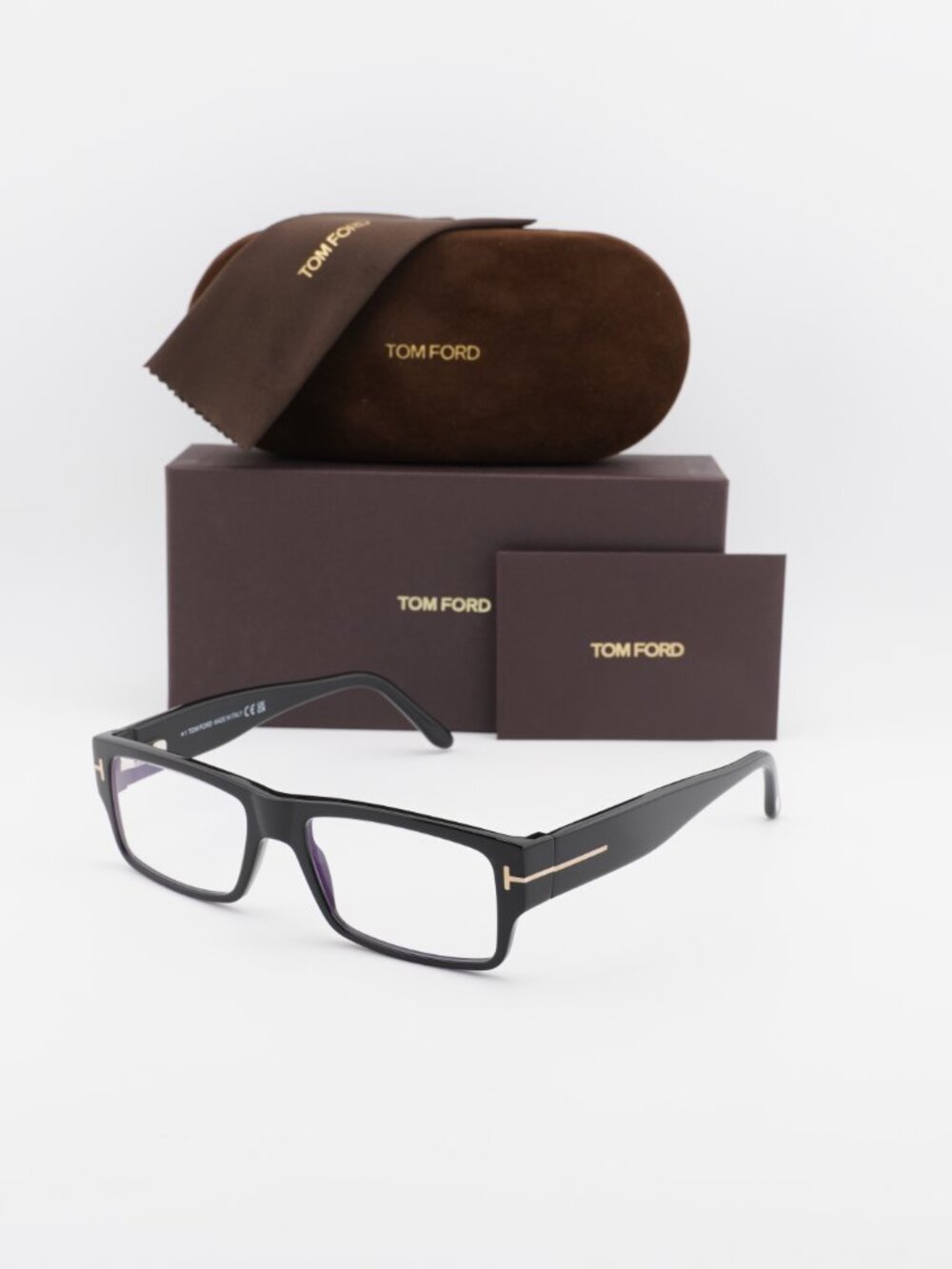 Tom Ford FT5835-B 001 Rectangle Eyeglasses 54mm - Black / Blue Light Block
